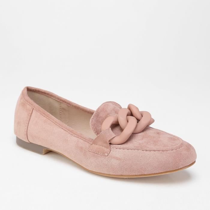 Mocassins En Cuir Suédé Rose Isaac Mizrahi Taille 9 Femme - Occasion En Excellent état, Confortables