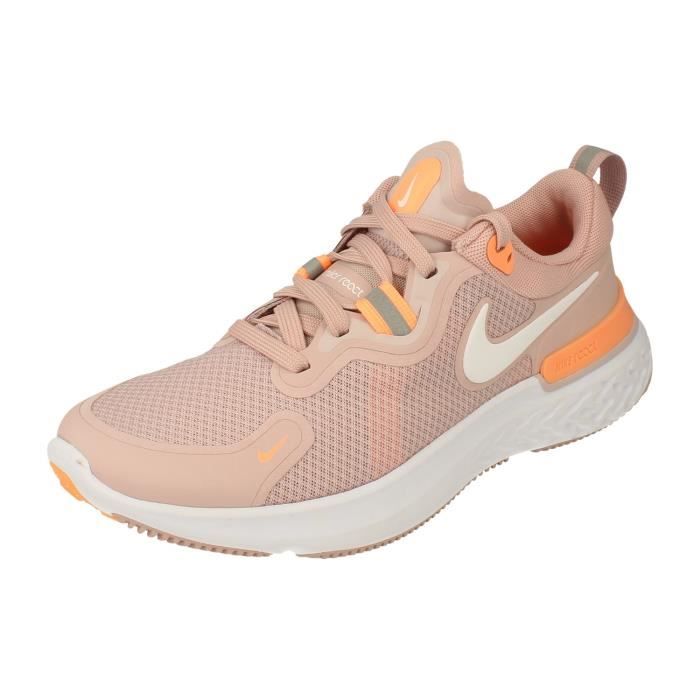 Nike Baskets de Running - NIKE - React Miler - Femme - Orange - Lacets - Talon Plat