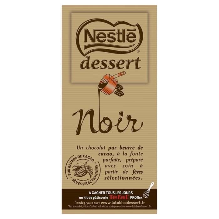 Nestlé - Nestlé Dessert Tablette Chocolat Noir 205g (lot de 3) - Cdiscount  Au quotidien