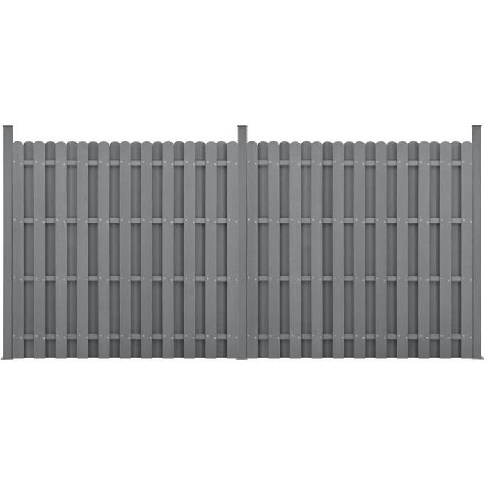 R&eacute;glez 2 panneaux de jardin r&eacute;sistants et robustes 185x376cm diff&eacute;rentes couleurs taille : Gris