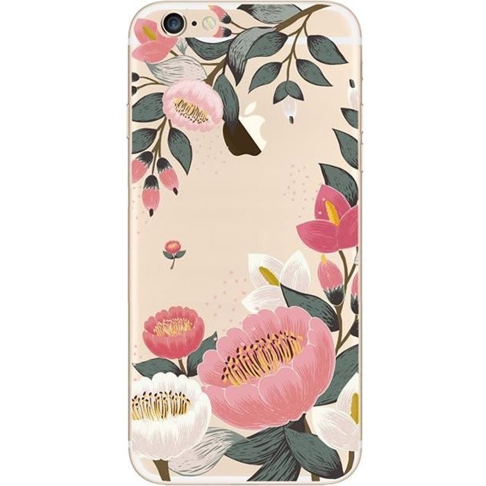 iPhone 8 Coque transparente souple fantaisie Fleurs noires iPhone 8 Coque transparente souple fantaisie Fleurs noires