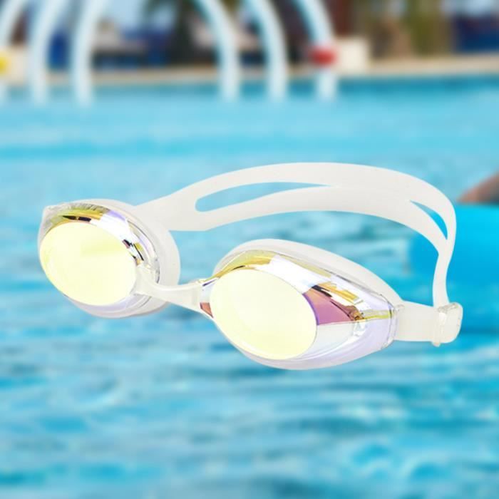 buée Lunettes de Natation réglables Accessoires de Piscine de Plage Lunettes en Silicone pour Adultes Argent ABOOFAN UV Block Lunettes de Natation Anti