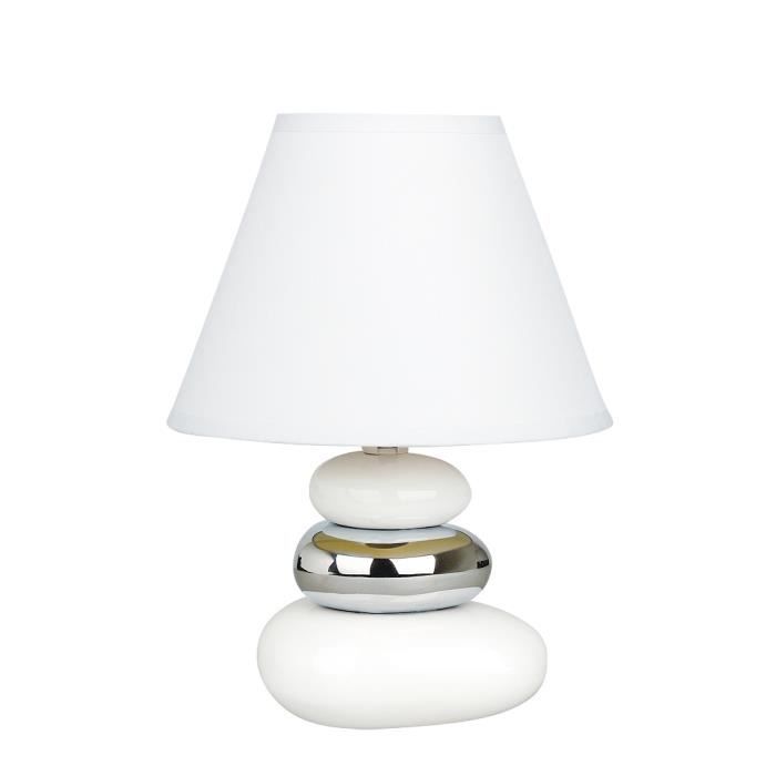 Lampe de table - RABALUX - Salem - Couleur: blanc argent - Matériel: céramique - E14 1x40W