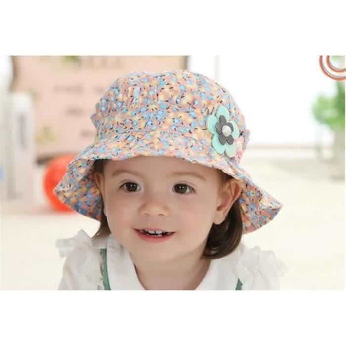 1pc Chapeau De Soleil Bebe Fille Confortable Respirant Un Motif A Petites Fleurs En Coton Chapeau De Plage Pour 1 3 Ans Cdiscount Pret A Porter