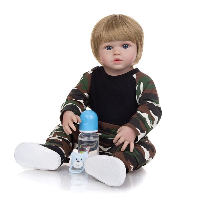 Poupée Reborn Réaliste Bébé Garçon – Silicone Et Vinyle, Yeux Fermés, Neuf