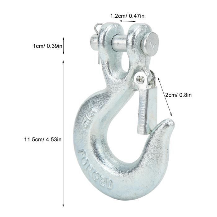 Crochet De Treuil 1/4" Avec Serrure à Clé | Sécurise Remorque, VTT Ou Bateau - Argenté