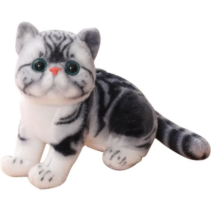 Poupée Chats En Peluche Mignonne Et Réaliste De 26cm De Long, Peluche Douce Et Animée De Siamois