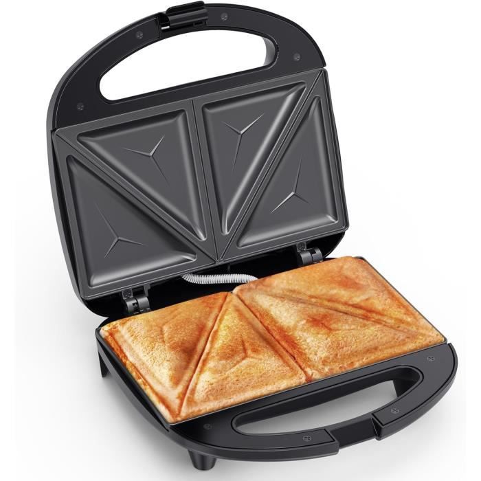 Appareil à Croque-Monsieur TEESA TSA3222 - Plaques Céramique Antiadhésives Argent/Noir - 800W