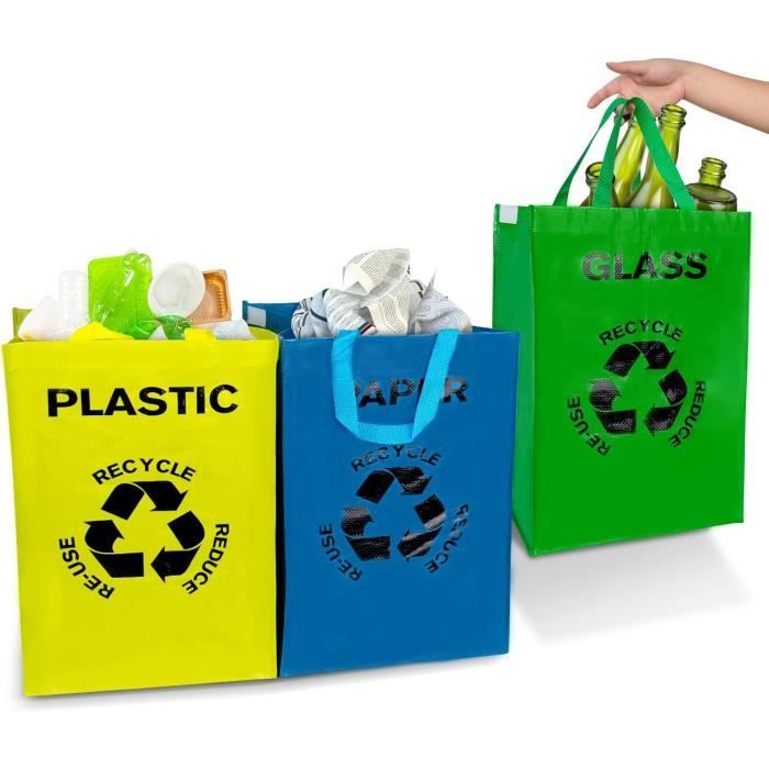 Poubelle De Recyclage 100L - Collecteur Bouteilles Pliant Avec Sac Transport, Idéal Consignes Et Tri Sélectif