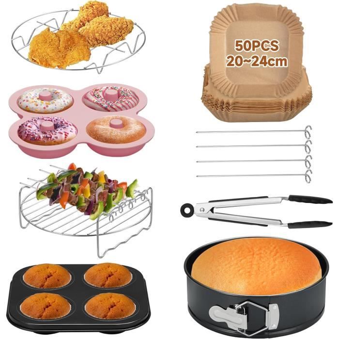 WakiHong Lot De 2 Moules à Muffins Pour Friteuse Sans Huile - Accessoire Cuisson Air Fryer