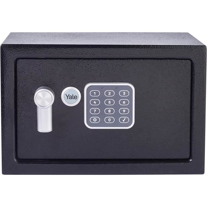 Coffre-fort électronique Yale Grande Capacité 24L – Idéal Hôtel, Noir, 100 000 Combinaisons