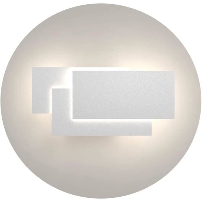Klighten Lot 2 Appliques Murales LED 24W 1920LM - Moderne Gris Foncé Blanc Chaud 3000K