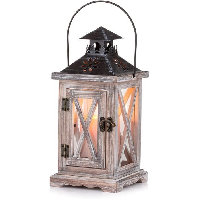 Photophore Lanterne Vintage Nicola Spring - 20 Cm - Bougeoir Bleu Style Marocain - Pour Intérieur Et Extérieur