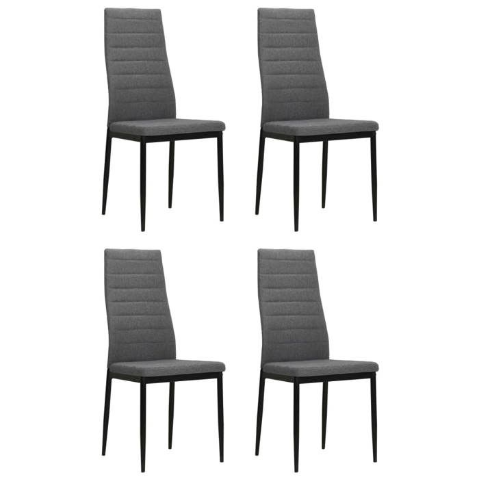 vidaXL 4x Chaise de Salle à Manger Tissu Gris Clair Chaise à Manger de Cuisine 246182