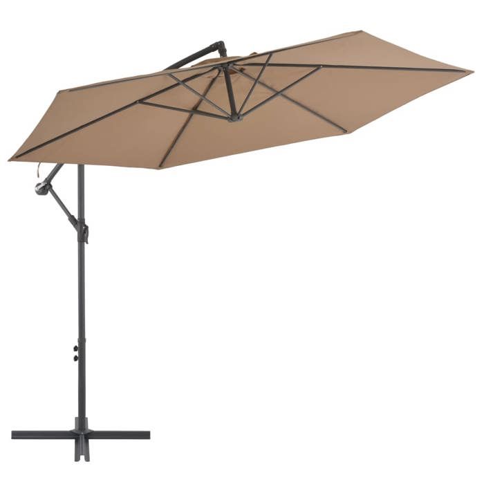vidaXL Parasol de Jardin en Porte-à-faux et Poteau en Aluminium Pare-soleil de Patio Abri de Soleil Parasol de Plage 44510