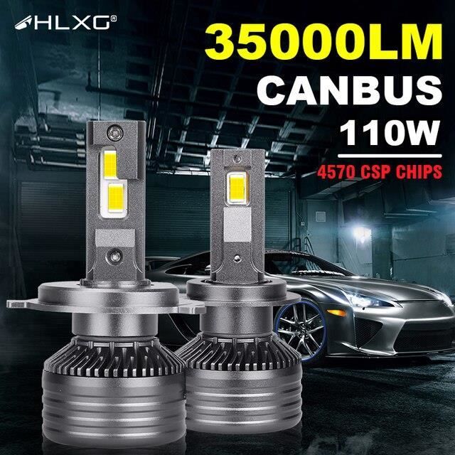 AMPOULE PHARE,9006-hb4--HLXG 35000LM LED loin h4 9005 HB3 9006 HB4 H7 LED  Canbus 12V 110W Ampoules led 9012 HIR2 H8 H9 H11 led lampa - Cdiscount Auto