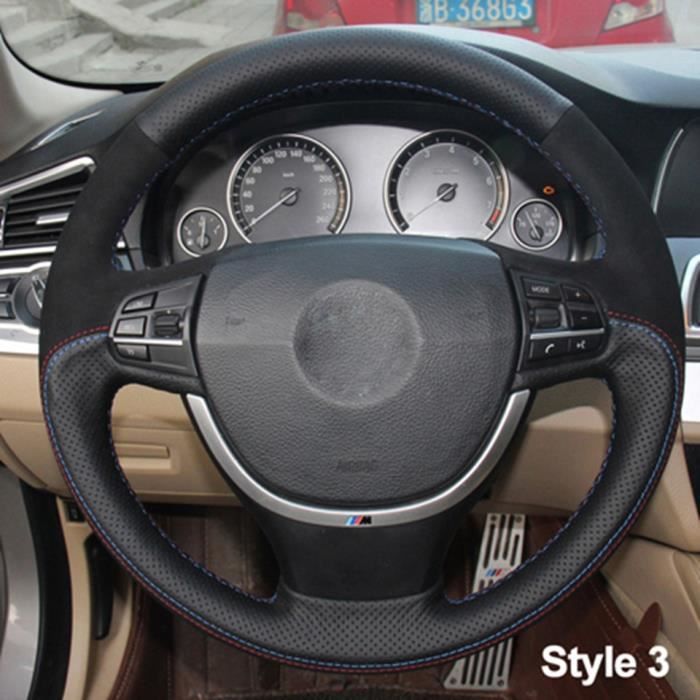 Housse De Volant En Cuir Noir Cousue Main - Pour Honda CR-V 2002-2006 - Installation Facile