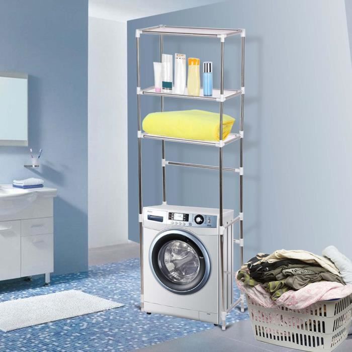Étagère de buanderie Étagère de rangement pour machine à laver, Organisation  de la salle de bain Unités d'étagères peu encombrantes, Lave-linge séchant  cintre porte-serviettes support d'angle : : Cuisine et Maison