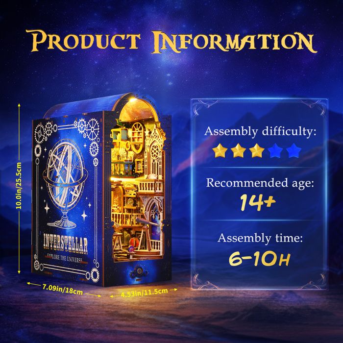 Book Nook Kit Kit DIY Book Nook JONRRYIN Monde Magique - Maison Miniature Bois 3D Avec éclairage