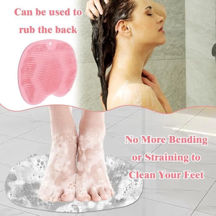 PVC Tapis De Bain De Massage Rond Tapis Douche Antidérapant Tapis De Salle De Bain Tapis De Douche Lavable En Machine Tapis De Baignoire Avec Trous De Drainage Et Ventouses,55x55cm,Bleu