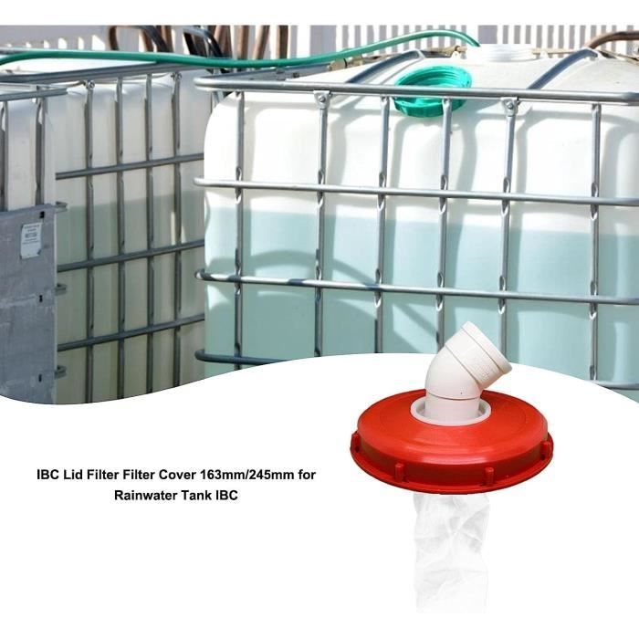 Couvercle de filtre de baril de tonne, couvercle de filtre de réservoir IBC  de baril de pluie, réservoirs d'eau de pluie lavables en nylon pour  couvercle DN75 - 245 mm à 45