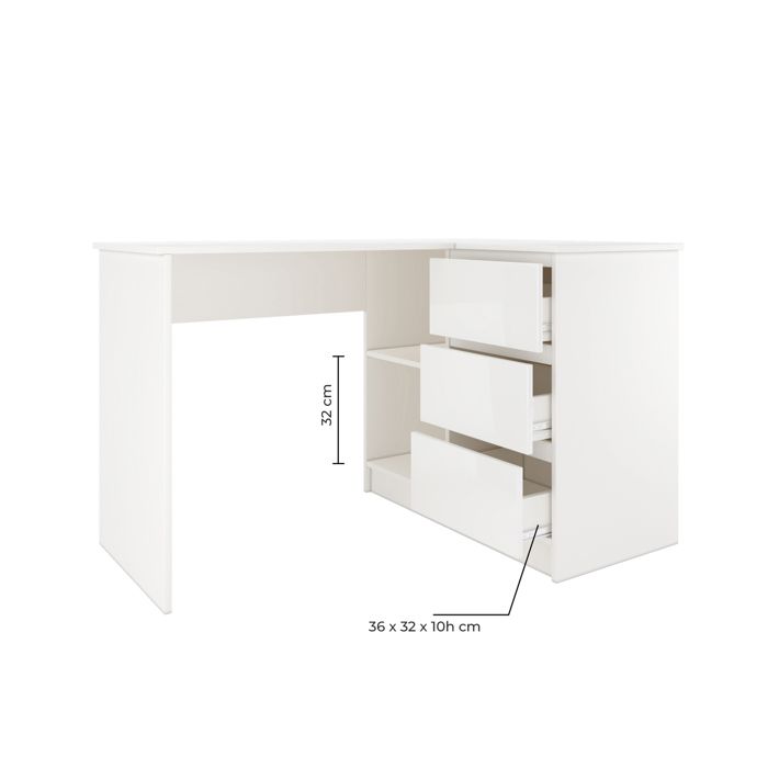 Sundar Bureau Informatique D Angle Moderne 124x85x77 3 Tiroirs 2 Grandes Niches Blanc Laque Achat Vente Bureau Sundar Bureau Informatique Soldes Sur Cdiscount Des Le 20 Janvier Cdiscount
