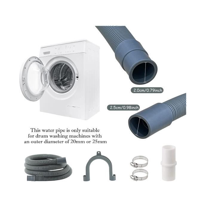 Extension Evacuation Rallonge Tuyau Vidange Tecuro 1m - Pour Machine à Laver Et Lave-vaisselle, Grise Extension évacuation Machine Laver