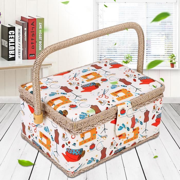 Panier à Couture Carré Hobbygift - Boîte à Couture Et Sac à Tricoter - Neuf