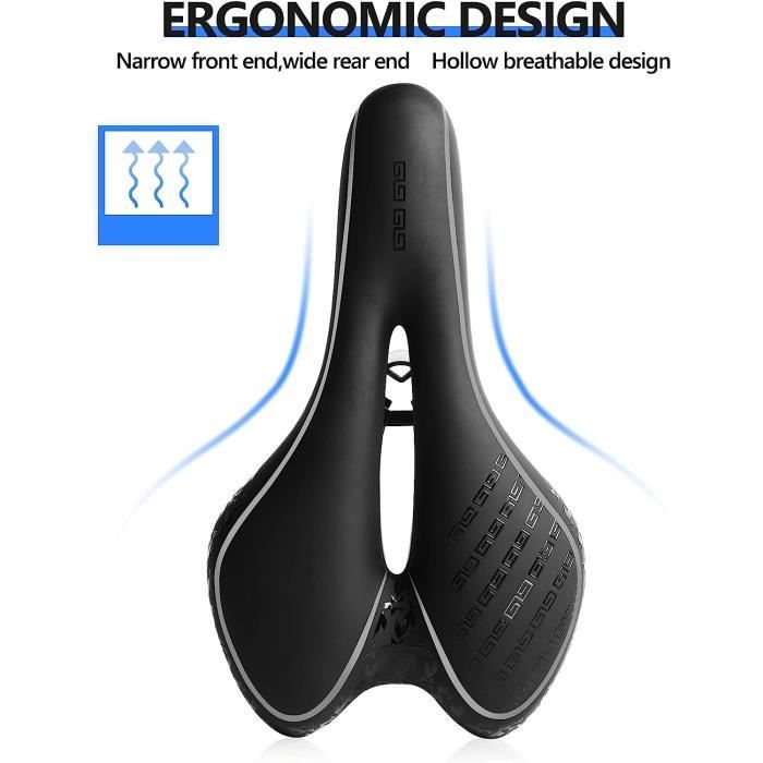 Selle De Vélo Gel MSDADA - Confortable, Ergonomique, Imperméable, Pour VTT/route/ville Homme/femme