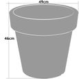 Pot de fleurs plantes jardinière XXL Lofly en plastique - 49x46cm - anthracite-2
