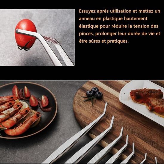 Pince Inox 300x10 Pince De Cuisine En Bois D'Olivier & Inox - 30cm - Résistante à La Chaleur - Curseur à Une Main Pince Cuisine Inox