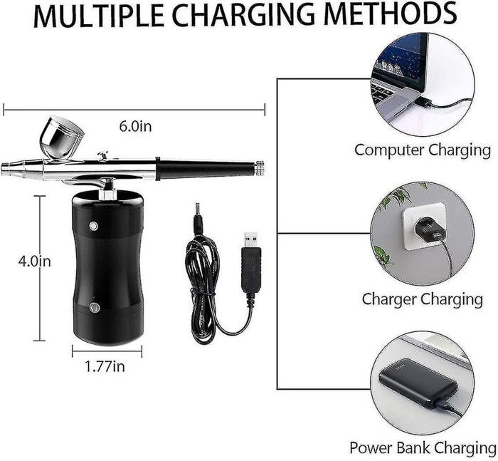 Kit D'aérographe Sans Fil Rechargeable Pour Peinture, Tatouage, Maquillage, Salo