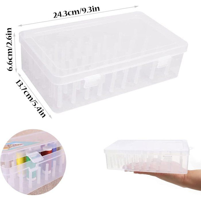 Boîte de rangement transparente pour 42 bobines de fil à coudre et broderies Boîte de rangement transparente pour 42 bobines de fil à coudre et broderies