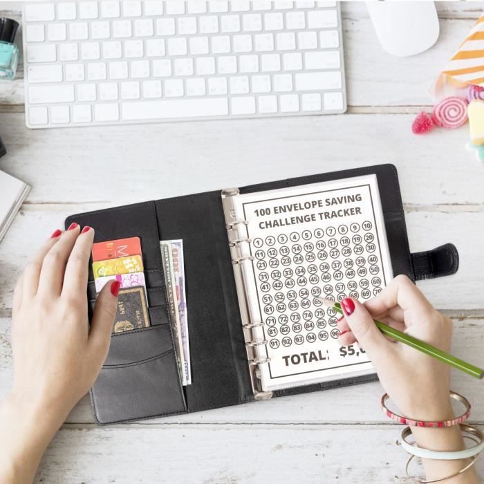 Enveloppe Budget, Classeur Budget, A5 Cahier Budget Pochette Budget, Planner Budget Pochette Economie Budget Planificateur (Noir) - Beaux-Arts et Loisirs créatifs