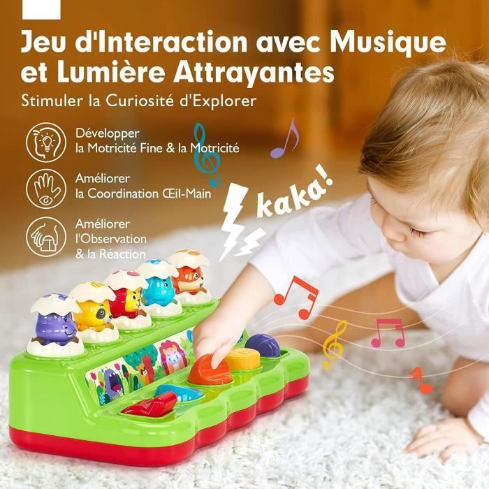 Jouet Bebe 1 an, Jouet Montessori Pop Up avec Animaux Musique et Lumières  Jeux Enfants 1 2 3 Ans Cadeau Bebe Fille Garcon 6 9 12 18 - Cdiscount