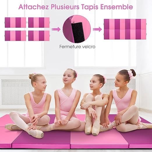 Tapis De Gymnastique Gonflable GOPLUS 10cm D'Épaisseur - 100x300cm, Pompe Électrique Incluse, Max 80kg