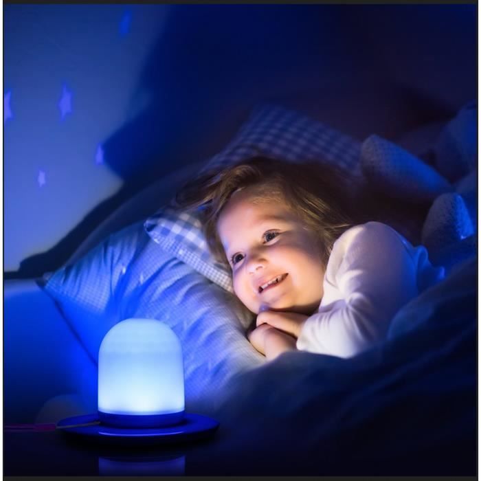 Veilleuse Bébé Enfant Musicale et Lumineuse LED Avec Enceinte Bluetooth, 7  Couleurs Intensité Variable, Sans Fil, Rechargeable - Cdiscount  Puériculture & Eveil bébé
