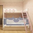 AUFUN Barrière de lit pour enfant 200 x 45 cm - Réglable en hauteur - Avec motif ours, Sécurité pour Bébé - Gris-3