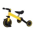 BELFOYER - Vélo Draisienne Tricycle 3 en 1 pour Enfants - Jaune - Selle et Guidon Réglable-3