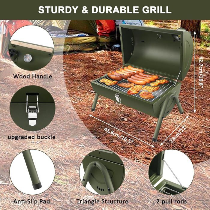 Barbecue Portable Fermor - Charbon De Bois - Sac De Rangement - Occasion