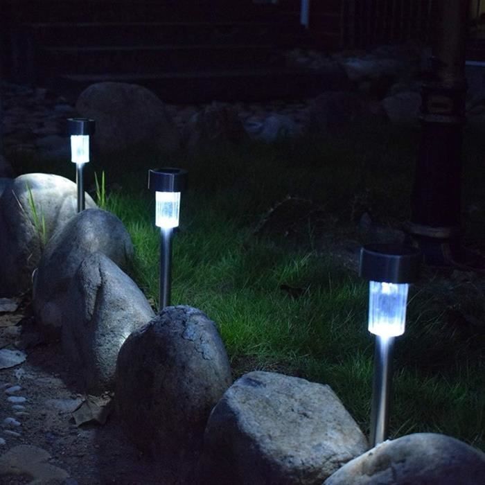 Lampe Solaire Exterieure Jardin Au Sol LED Etanche Inox 6W - Cdiscount  Maison