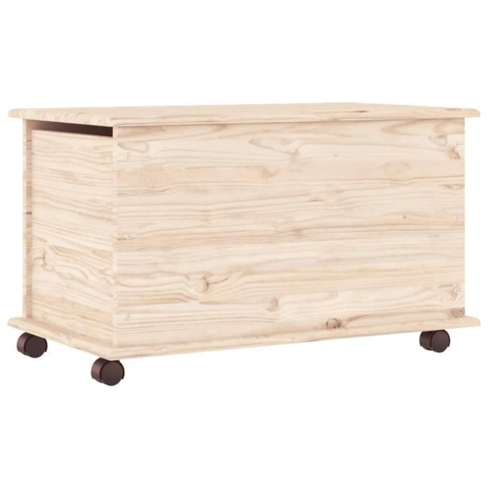 Xiafmall Coffre de rangement à roulettes ALTA 73x39,5x44 cm bois de pin ...