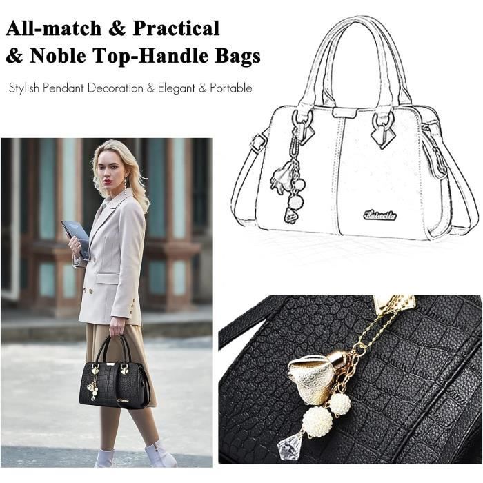 Sangle Réglable Pour Sac à Main NIUDYP - Longueur 80 à 135 Cm, Largeur 3.8 Cm - Cuir Effet Diamant Noir Ou Marron