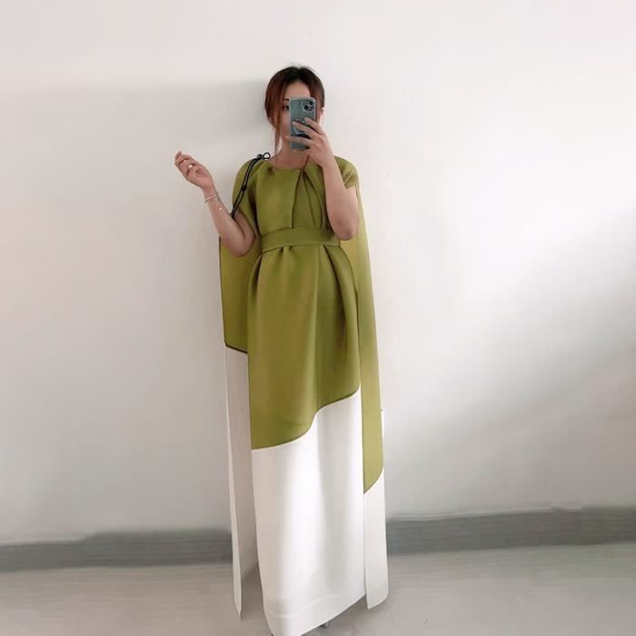 Robe Robe longue pliss e pour femme manteau mi long esth tique