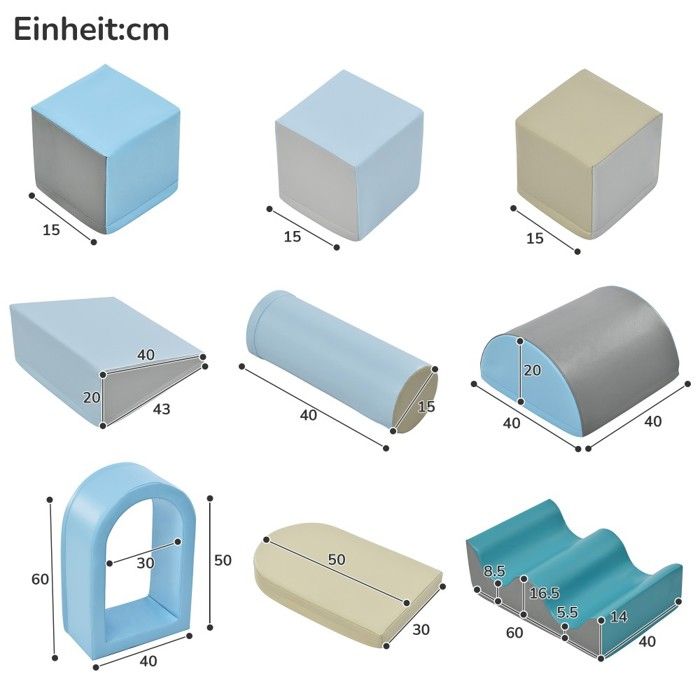 Assemblage Construction 9 Blocs de Construction Souples Colorés pour ...