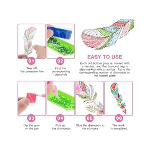 Lot De 4 Marque-pages Diamond Painting Fleurs Avec Strass - DIY Créatif, Marque-livres Déco Pour Bricolage Et Cadeaux