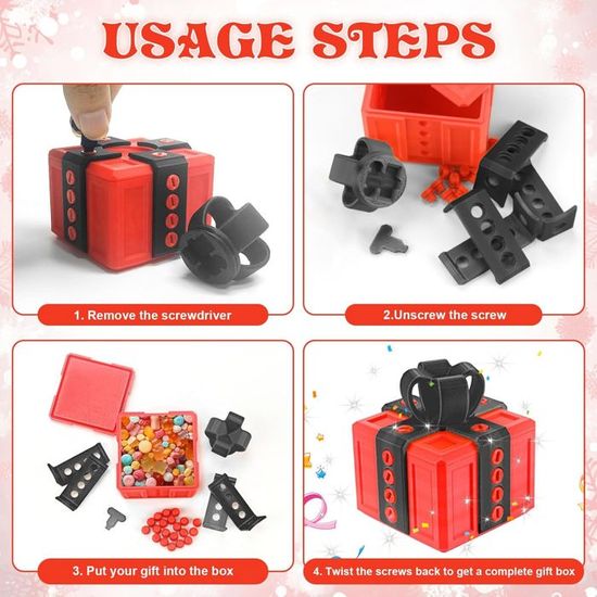 Coffret Cadeau Farce - Boîte Puzzle 3D Avec Vis - Cadeau Humoristique Pour Adulte - Anniversaire Ou Noël