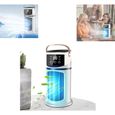VENTILATEUR Climatiseur Mobile, Climatiseur Mobile pour Intérieur, Réglable avec Éclairage LED pour Chambre Bureau Dortoir Sommeil