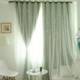 2 couches d&#39;ombrage Voile rideau chambre fenêtre panneau romantique étoiles creux décor rideaux pour salon chambre r RE4641-0