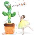 Jouets en Peluche de Cactus, Chantant et Dansant Cactus pour Enfants, Jouet en Peluche électroniques Cactus Peut enregistrer,-0